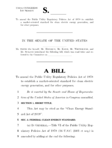 National Clean Energy Standard bill
