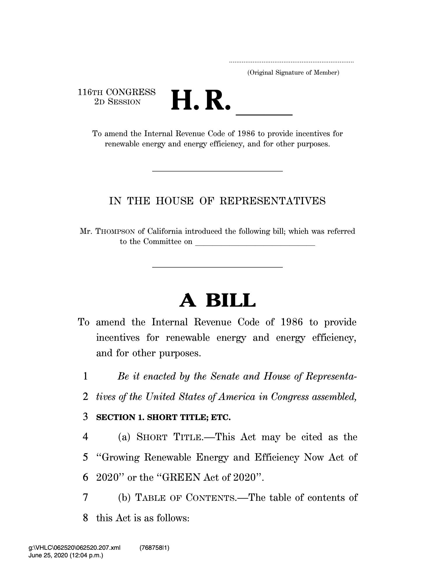 Legislation Presidential Climate Action Project